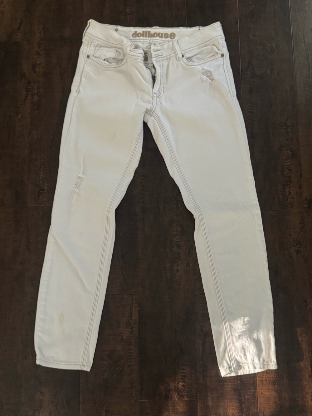 🤍 Y2K Dollhouse White Distressed Jeans